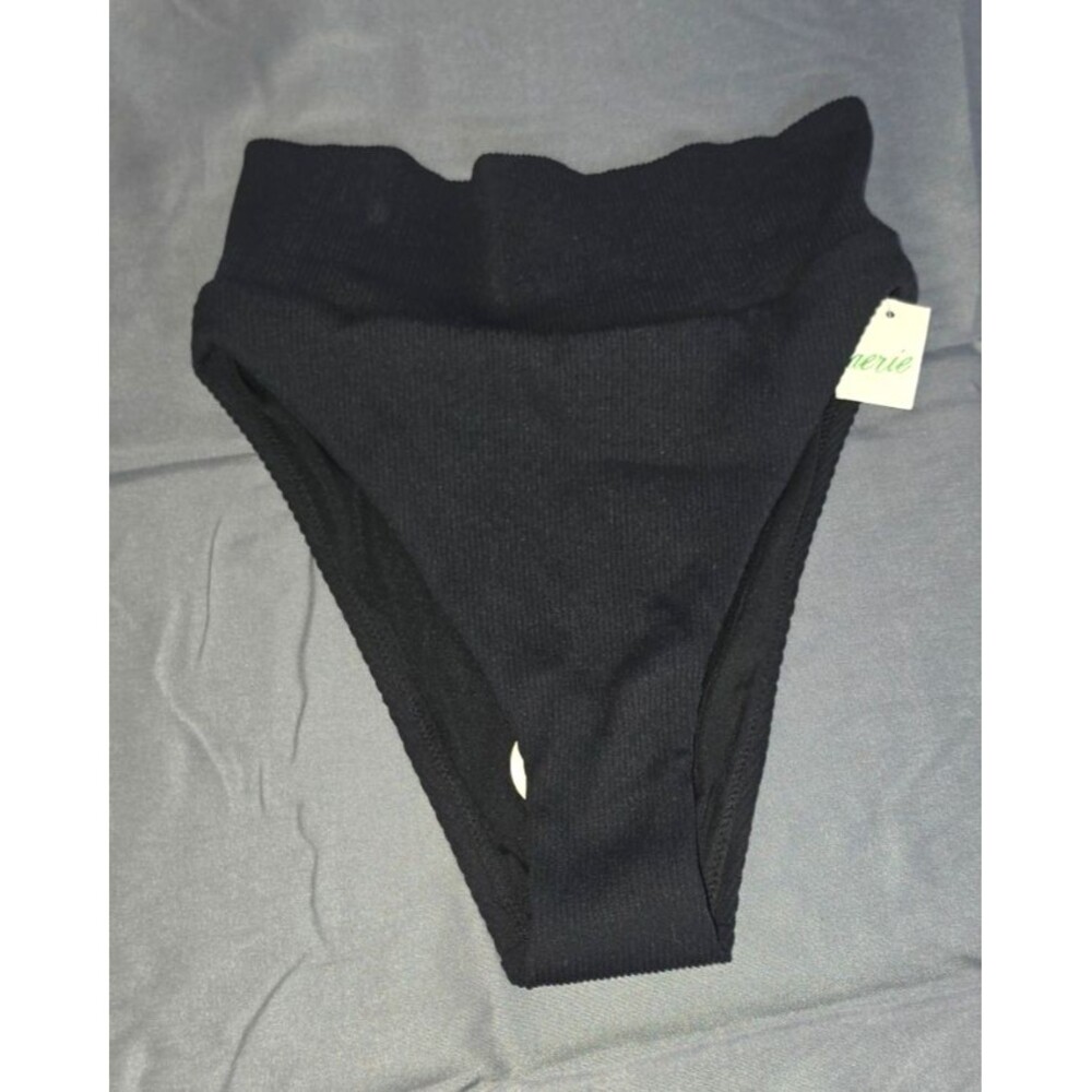 Aerie Black High Cut Cheeky Swim Bathing Suit Bottom New with Tags Size XXS
